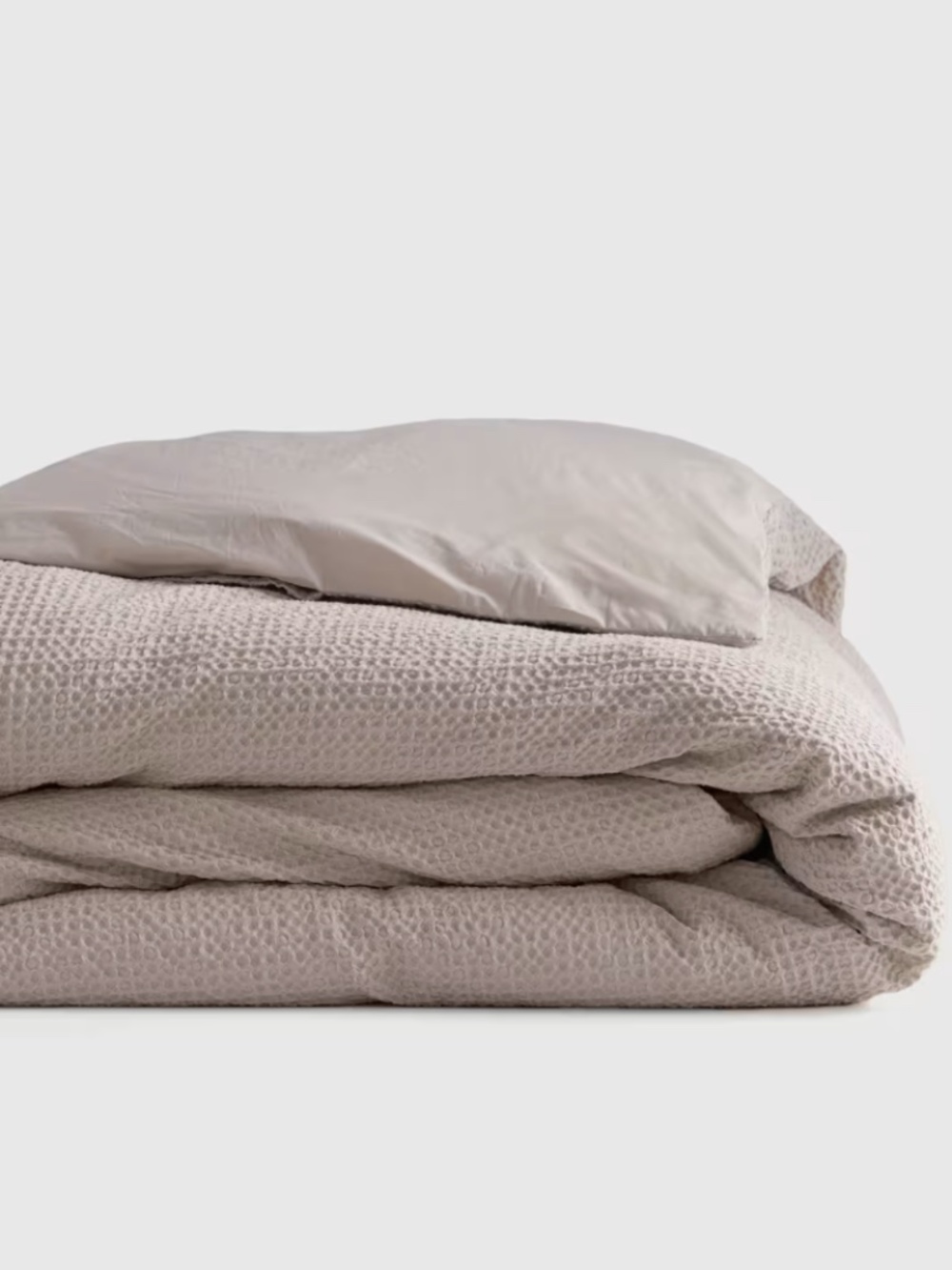 Quince Organic Luxe Honeycomb Duvet Cover King Sand Tan